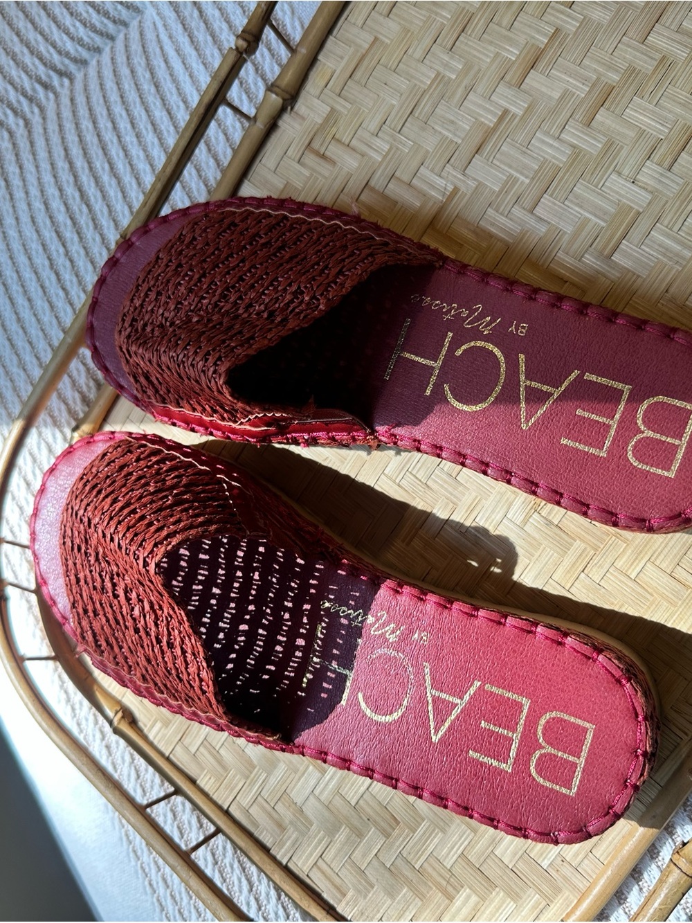 Red Woven Espadrille Slide